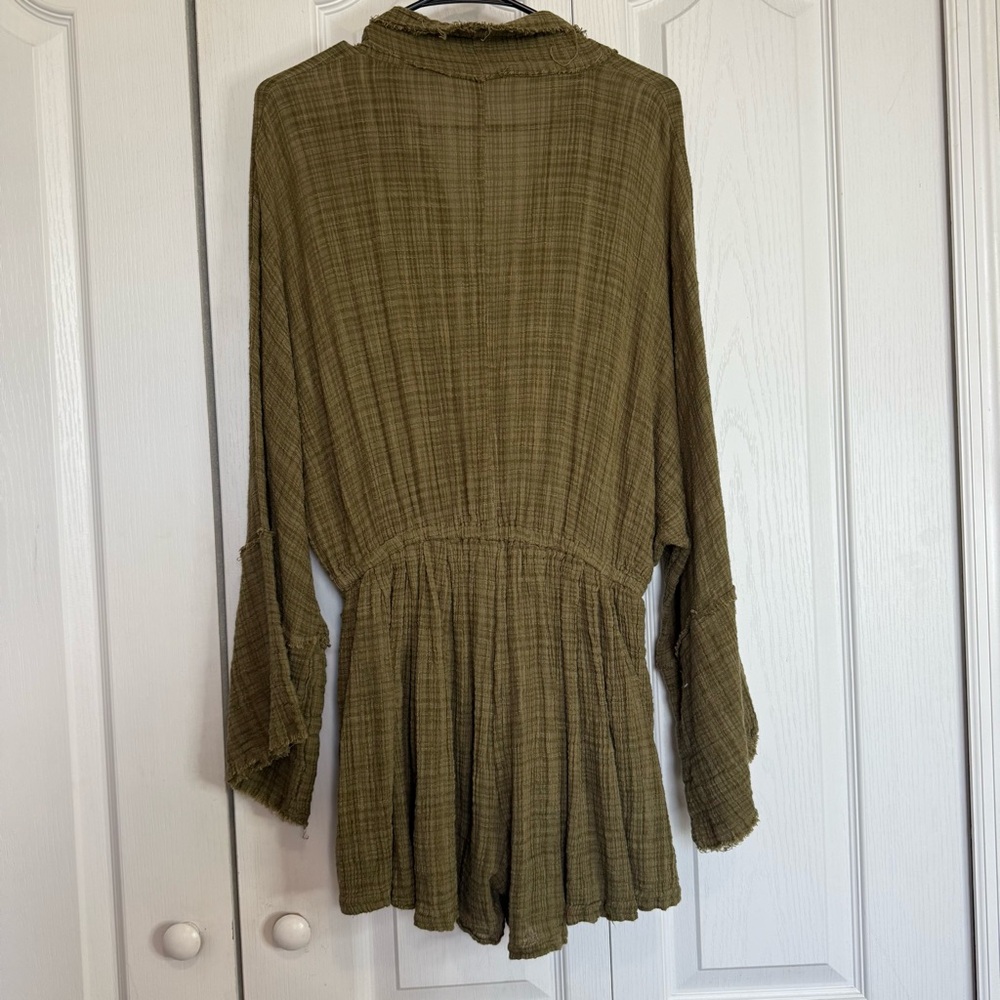 FREE PEOPLE One Olive Textured Romper - Picture 8 of 8